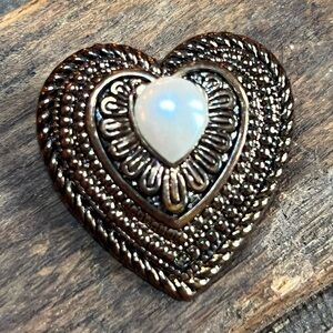 Vintage Taiwan Heart Faux Pearl Pin